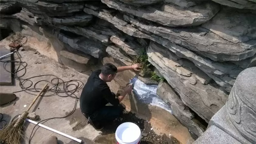 Teli Park Artificial Rock Cascade Waterfall Fountain, China1