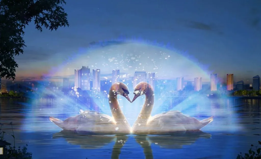 نافورة عرض الشاشة المائية في ماليزيا: تجربة ستارة مائية رقمية متطورة 1 digital water curtain